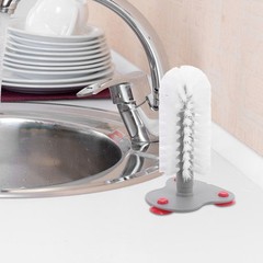 3Pcs White Turtle Shell Cleaning Brush Set with Suction Cups for Turtle Tanks