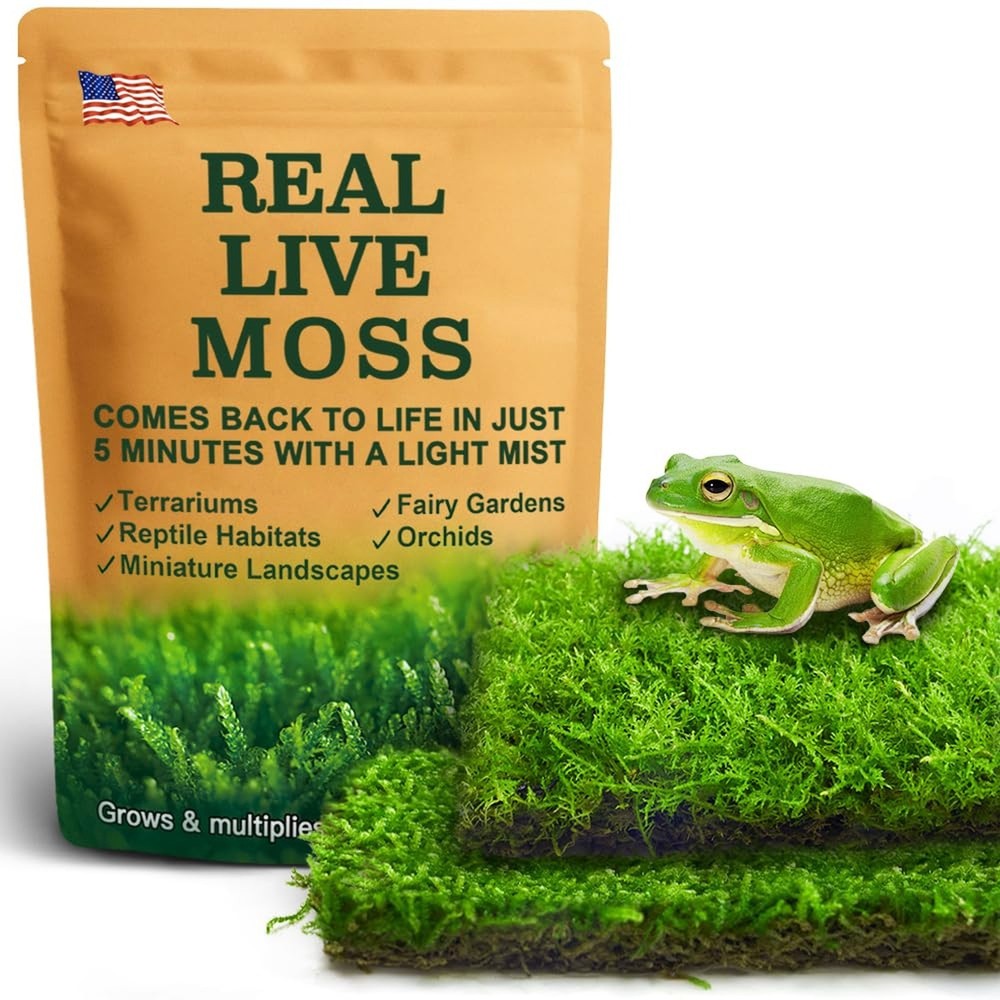 Live Moss Duo Pack 2 Types of Real Live Sheet/Sphagnum Moss for Terrariums, T…