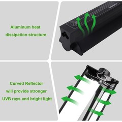 Aiicioo T5 HO UVB Reptile Light Fixture 5.0 8W Light Combo Kit 12 Inch Light …