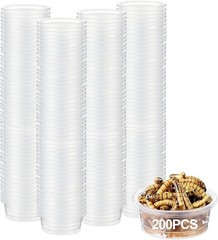 ANCKNE 200pcs 0.5oz Gecko Feeding Cups Reptile Food Water Bowls Fast Shippi