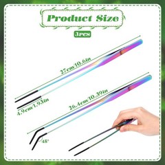 2 Pcs Stainless Steel Reptile Feeding Tongs with Rubber Tip, Aquarium…