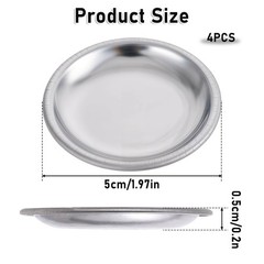SynHHergyx 4 Pcs Hermit Crab Food & Water Bowl, Small Stainless Steel