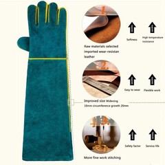 Animal Handling Anti-Bite Gloves, Reinforced Leather Welding Gloves for Garde…