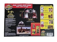 Zoo Med Deep Dome Lamp Fixture, Mini Combo Dual Lamp Fixure 200 Watts