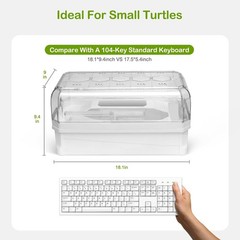 Turtle Tank Kit W/ Lid,Aquatic Habitat Red Eared Slider Cage Small Tortoise