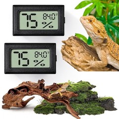 Reptile Thermometer and Humidity Gauge,2Pcs Digital Hygrometer Adhesive Reptile