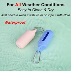 Dog Poop Bag Dispenser for Leash, 2 Pack Silicone Doggie Poop Bag Holder with…