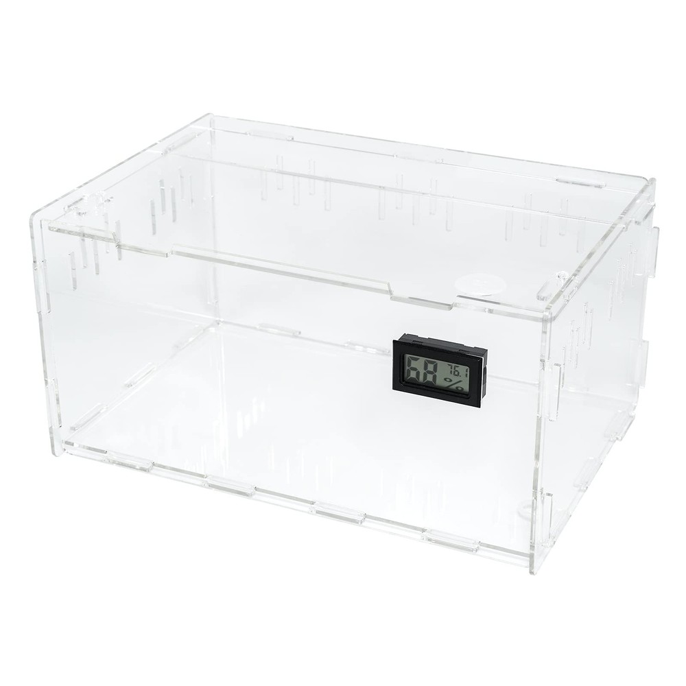 BETAZOOER Reptile Terrarium Breeding Tank Acrylic Reptile Feeding Box with Tempe