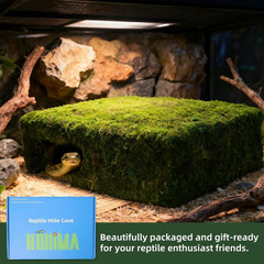 Mossy Cave Hide Reptiles Lizard Moss Hideout Safe Shelter Snake Cave Hut Themed