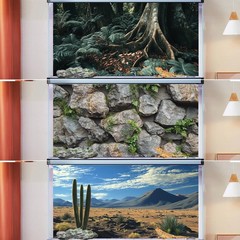 COMSUN 3 PCS Terrarium Background, 48×24 inch Polyester Reptile Backgrounds |…