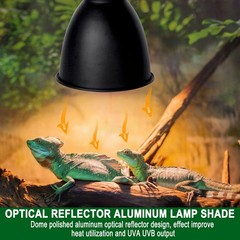 5.5 Inch Deep Dome Reptile Heat Lamp Fixture for UVB UVA Basking Light Tank