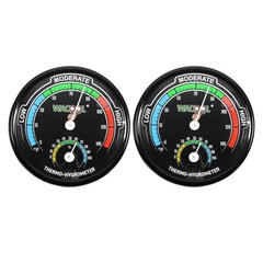 Mini Analog Thermometer Hygrometer 2 Pack, Dial Temperature Humidity Gauge Te…