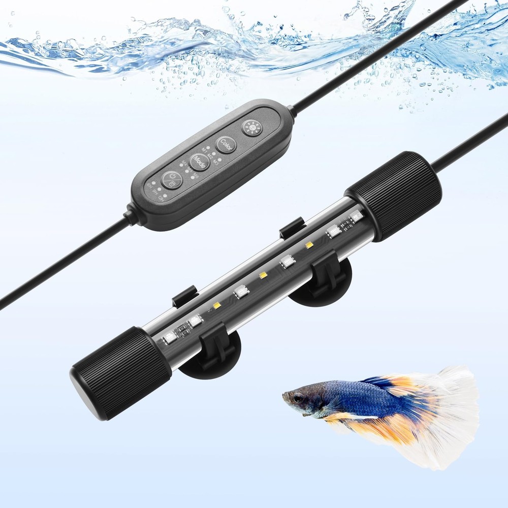 FEDOUR 7in Submersible Aquarium LED Light, 24/7 Mode Aquarium Lights with Ful…