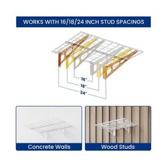 FLEXIMOUNTS 2-Pack 2x6ft Garage Shelving with Hooks, 24-inch-by-72-inch Wall …