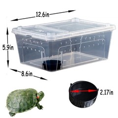 Hamiledyi 2PCS Reptile Feeding Box Snake 12.6 x 8.6 x 5.9 inches, White