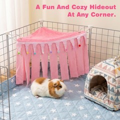 Guinea Pig Hideout, Small Animal Hideout Corner Fleece Tent with Hammock