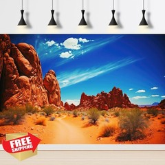 Riivvdise Desert Reptile Tank Background 48×24 Rock Red