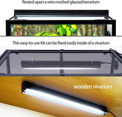 8W Reptile T5 HO UVB Lighting Combo Kit, 12″ Light Fixture Reptile Terrarium Hoo