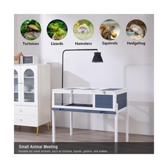 BIRASIL Wood Tortoise House, Indoor Turtle Habitat Reptile Cage, Tortoises En…
