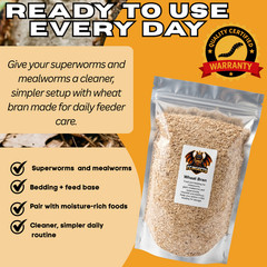 10 lb Wheat Bran for Mealworms & Superworms Food and Bedding Fast Shipping