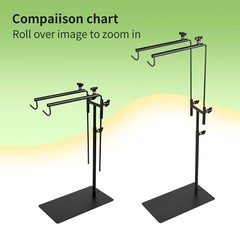 Reptile Dual Lamp Stand Metal Adjustable 15.5-37.5 Inch Lamp Holder Bracket L…