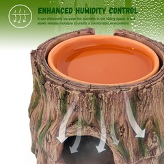 3 in 1 Reptile Hide Cave,Lizard Humid Hideout with Detachable Base and Clay W…