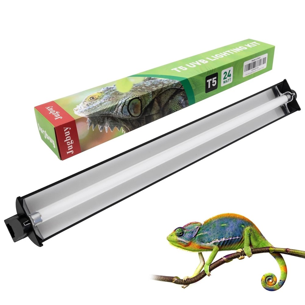 UVB Reptile Light Kit, 24W T5 Lamp Fixture and 5.0 UVB Tube Combo, Linear Lig…