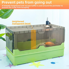 Large Turtle Habitat Kit with Heat Lamp, Filter & Pump(Green, Large) | Includes