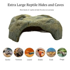 Extra Large Resin Reptile Hide for Ball Pythons, Lizards, Leopard Geckos, Bearde