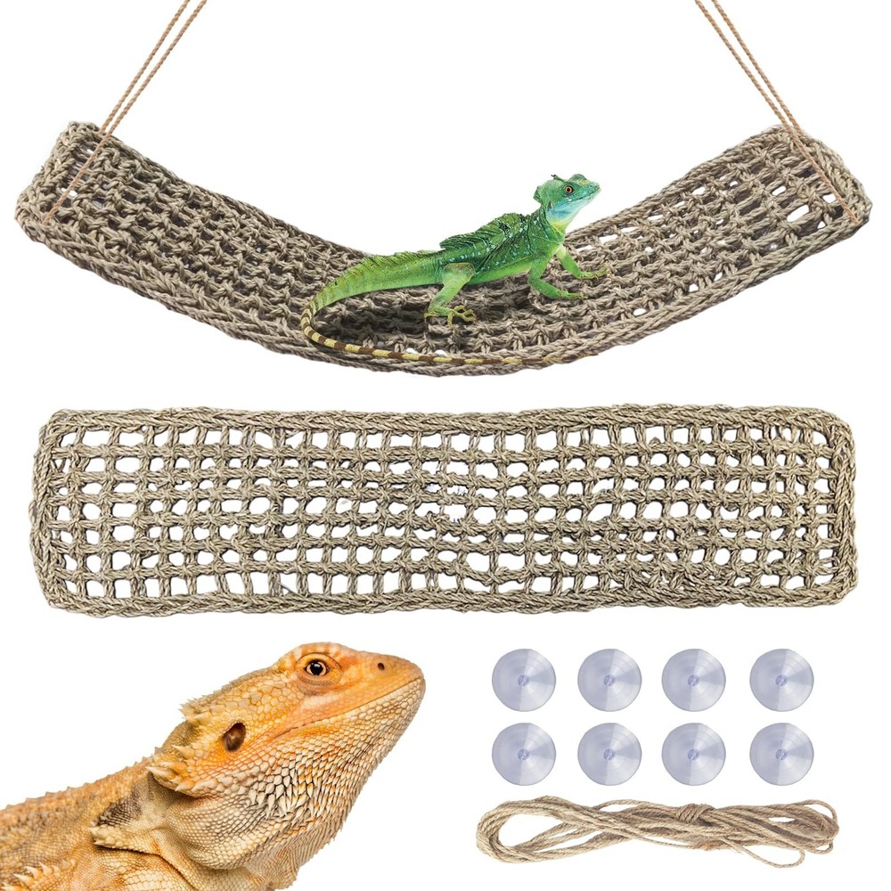 2 Pieces Bearded Dragon Hammock Large, 30″ x 7″ Reptile Hammock, Lizard Hammo…