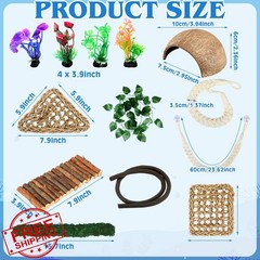 Fiwochic Hermit Crab Accessories 14 Pcs Coconut Shell Hideout Climb