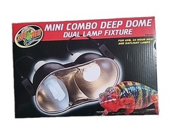 Zoo Med Deep Dome Lamp Fixture, Mini Combo Dual Lamp Fixure 200 Watts