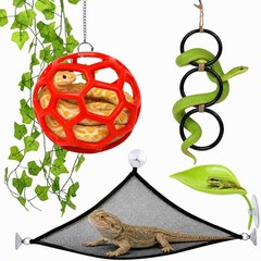 7-in-1 Snake Habitat Accessories Set – Climbing Rings, Hammock, Ivy & More for R