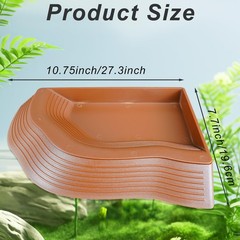 3PCS Tortoise Water Bowl with Ramp, Leaf Pool red-brown colour