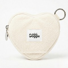 Heart Dog Poop Bag Holder & Dispenser — Soft Terry Cloth Pouch with Zipper To…