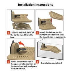 Brown Turtle Basking Platform, M, Removable Ramp, Floating Dock, Aquarium, Rest