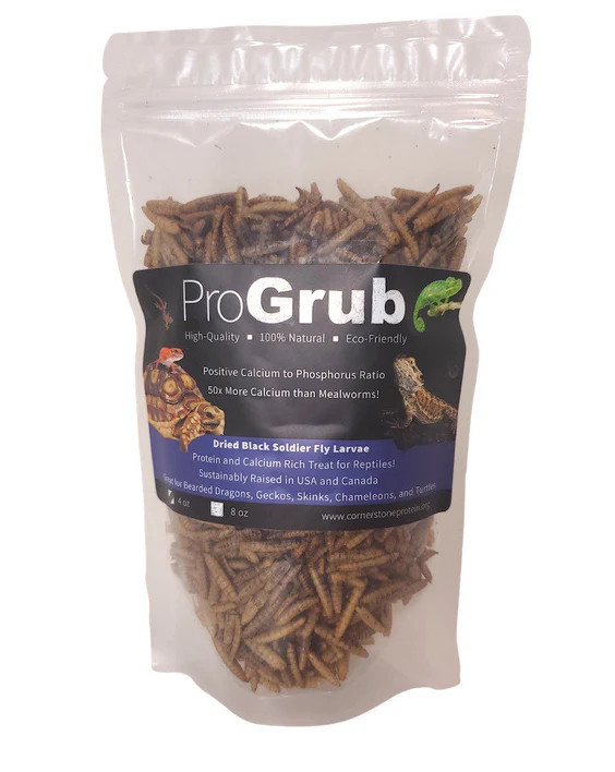ProGrub Dried Black Soldier Fly Larvae – High Calcium – Select a Size