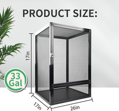 33 Gallon Vertical Reptile Cage for Chameleons, Geckos, and Lizards