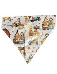 Fall Scarecrows Over Collar Dog Bandana Slips Onto Existing Size Medium