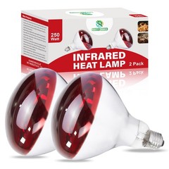 2 PCS 250W Infrared Heat Lamp Red Light Bulb R125 Chicken Coop Reptile Pet
