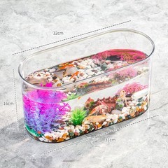 Small Turtle Tank Kit, Reptile Aquarium with Basking Platform, Decor Stones &…