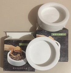 2 Reptile Lizard Gecko Mini Smooth Ceramic Water & Feeder Bowls Recessed Rim NEW