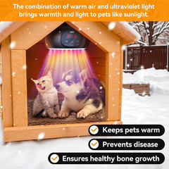 QRQ Chicken Coop Heater, 200W-350W-500W Reptile Heat Lamp with UVA UVB Dimmable