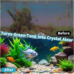 Aquarium Filter- 4 in 1 Double Waterfall U-V Fish Tank Filter for Green Water…