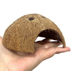 Reptile Hideouts 7 Pcs Coconut Shells 4.5″ Diameter for Gecko Lizard – Natural