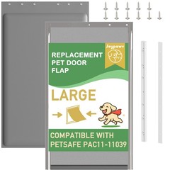 2-Flap Large Dog Door Replacement Insulated Flap with Clamp, Back Plate, Comp…