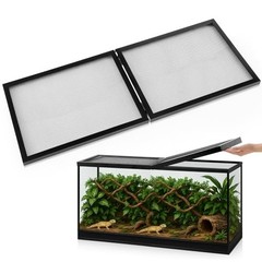 Landhoow 60-75 Gallon Reptile Terrarium Screen Cover with Hinged Door