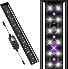 16-Inch LED UVB Reptile Light with Auto On/Off & Preset Day-Night Cycle Dimming,