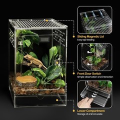Reptile Tank,8″ x 8″ x 12″ Crested Gecko Terrarium Tall Starter Kit | PC Vert…