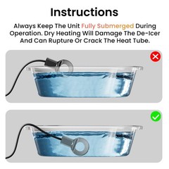 250W Submersible Cast Aluminum De-Icer – Thermostatic Chicken Water Heater